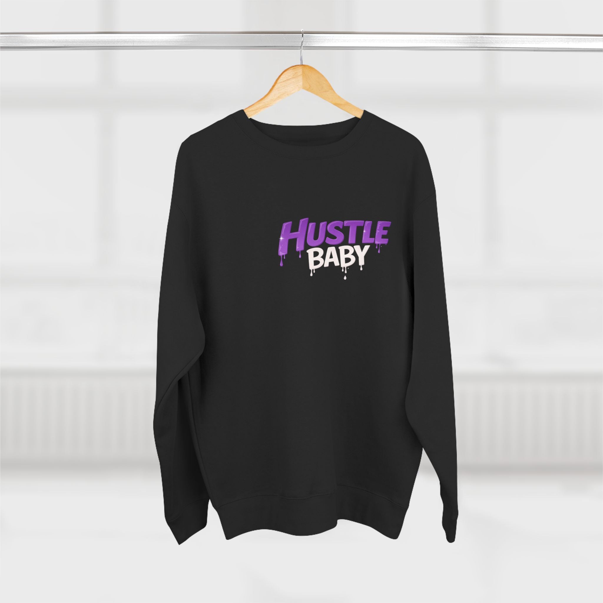 Hustle Baby Crewneck Sweatshirt – SWO Hustle Baby Front Logo & Back Graphic