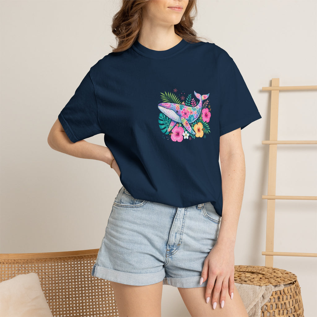 Miami Beach Club T‑Shirt — Retro Flamingo Tropical Floral Graphic Tee