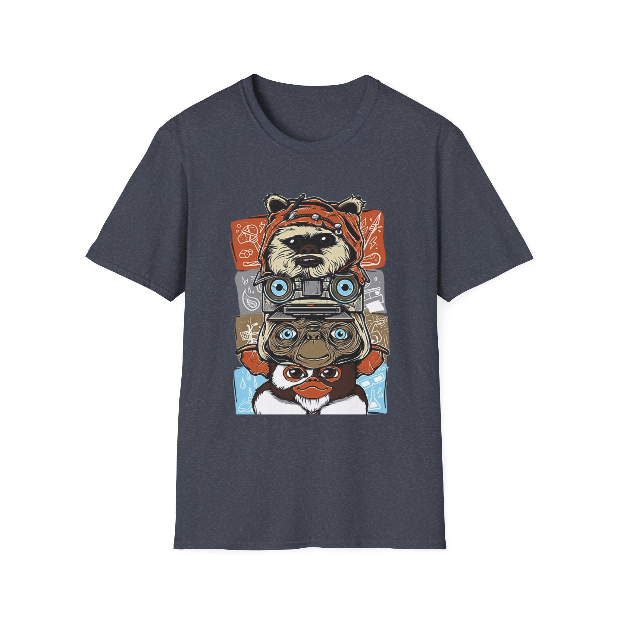 Retro Animal Stack T-Shirt — Vintage Owl, Fox & Raccoon Graphic Tee