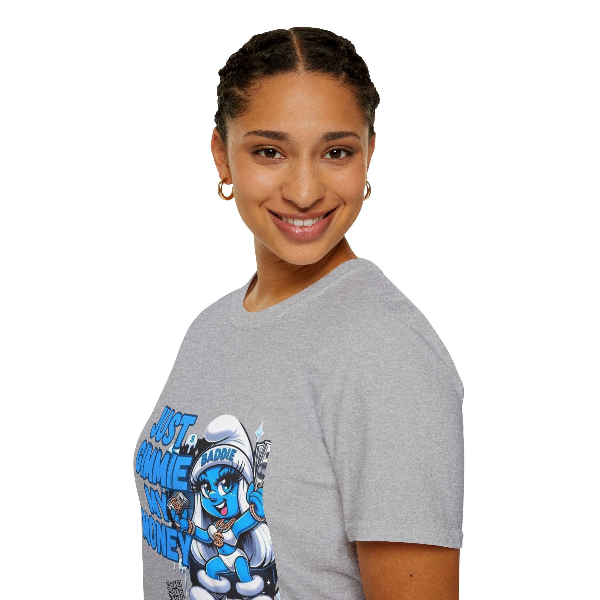 Just Gimmie My Money T-Shirt — Cute Blue Character Graphic Tee