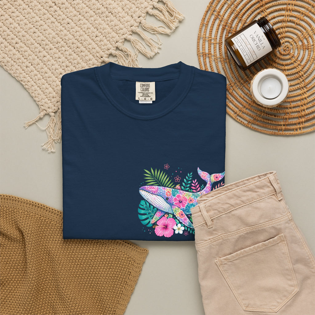 Miami Beach Club T‑Shirt — Retro Flamingo Tropical Floral Graphic Tee
