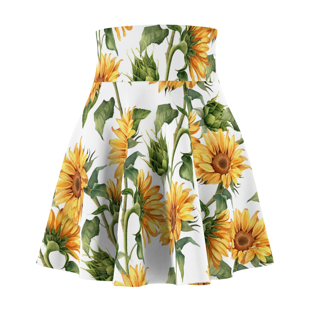 Sunflower Floral Skater Skirt — Bright Botanical AOP