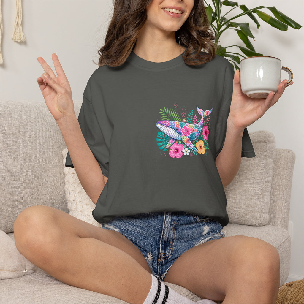 Miami Beach Club T‑Shirt — Retro Flamingo Tropical Floral Graphic Tee