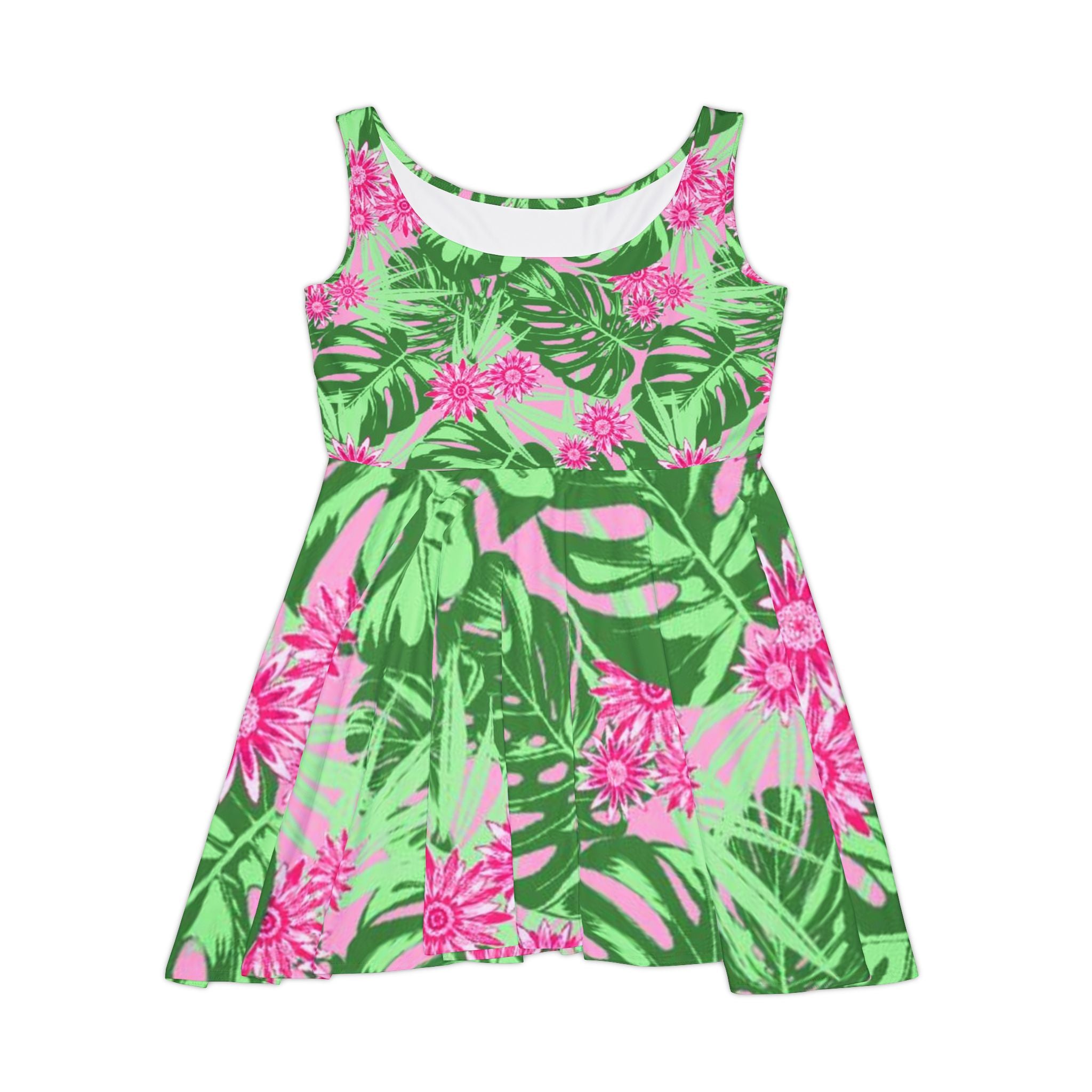 Copy of Skater Dress — Tropical Pink Floral All-Over Print