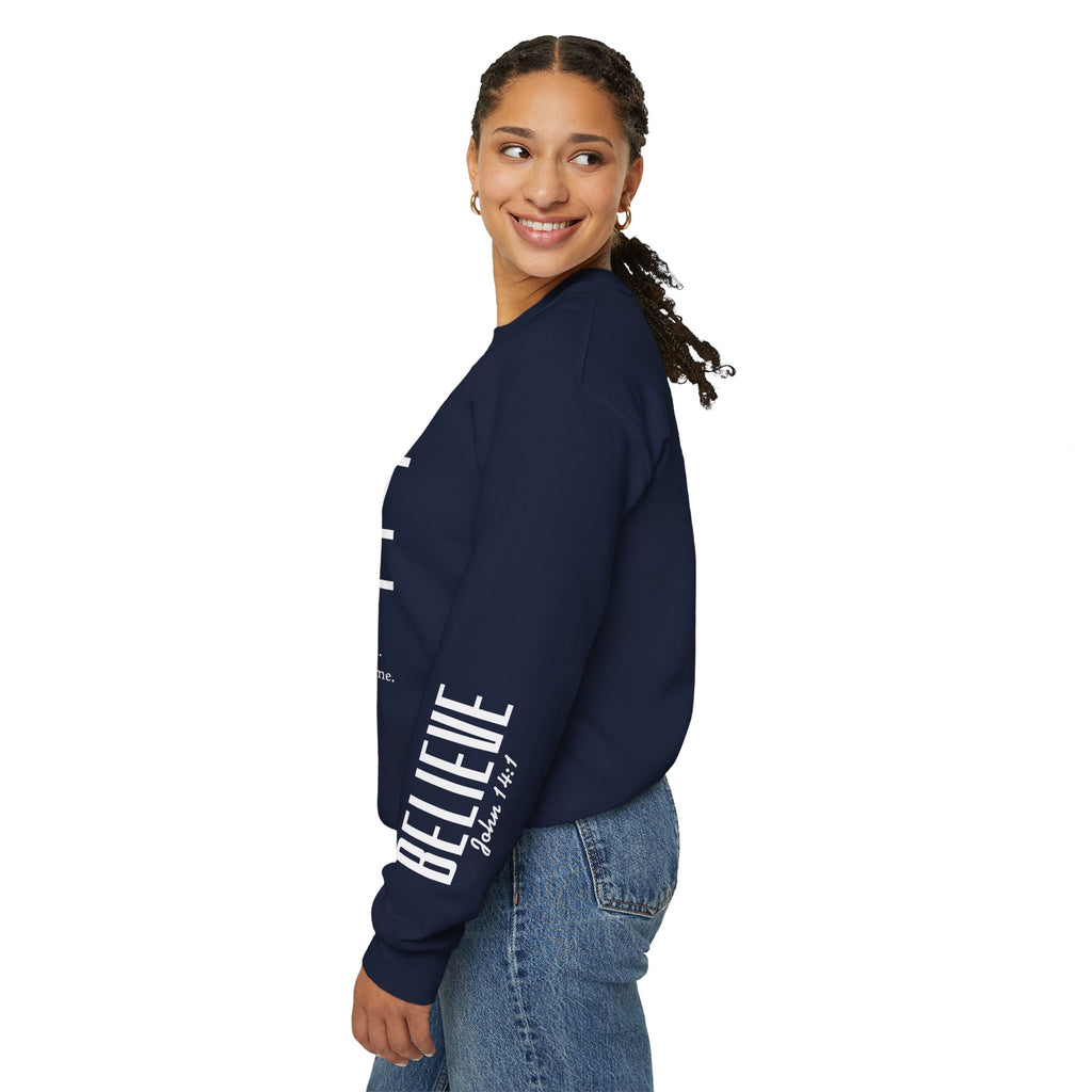 Wolf Pack “Believe John 14:1” Crewneck – Faith Streetwear Pullover