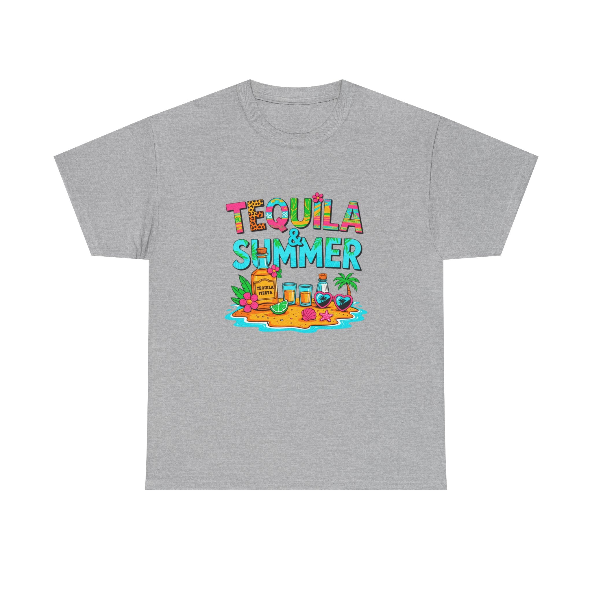 Tequila Summer Tee – Tropical Beach Cocktail Graphic T-Shirt