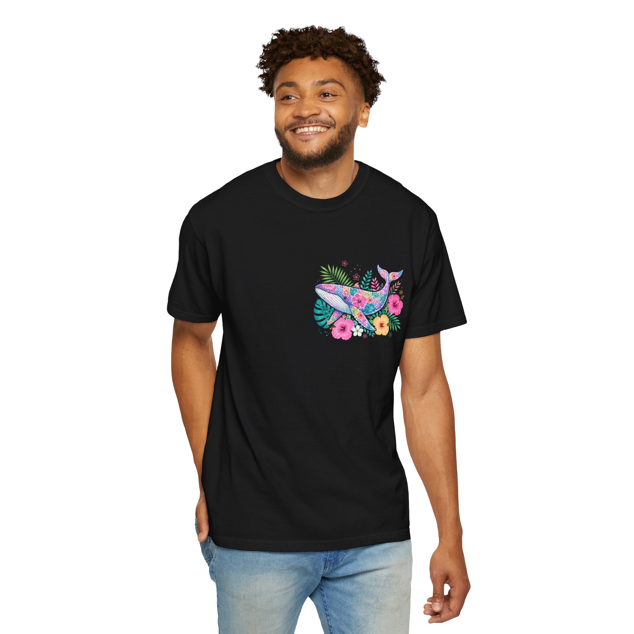 Miami Beach Club T‑Shirt — Retro Flamingo Tropical Floral Graphic Tee