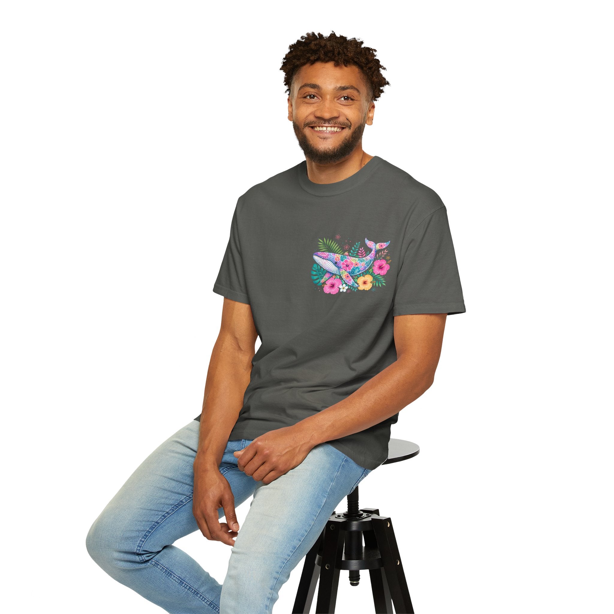 Miami Beach Club T‑Shirt — Retro Flamingo Tropical Floral Graphic Tee