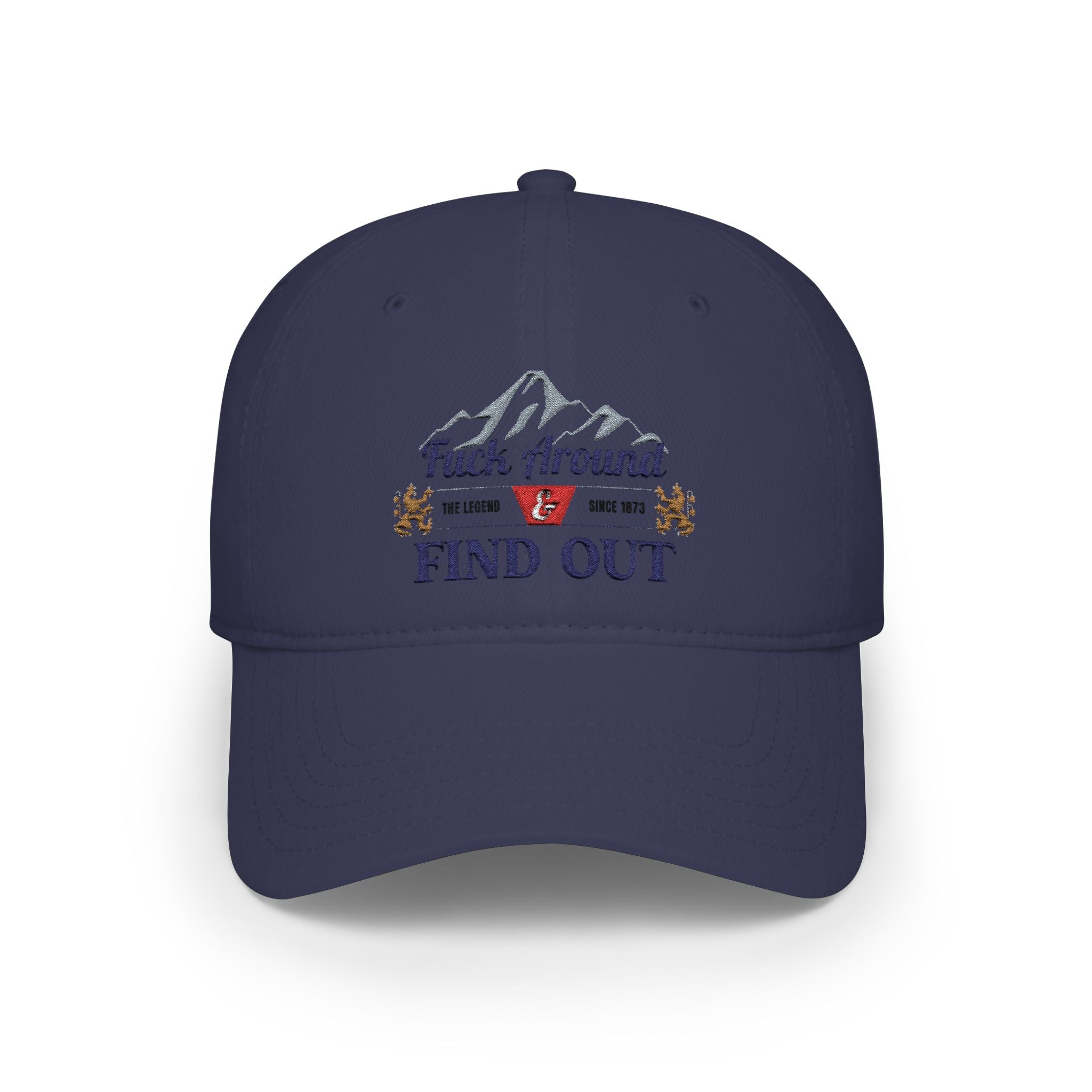 Low Profile Baseball Cap — 'Fuck Around, Find Out' Mountain Embroidered Hat