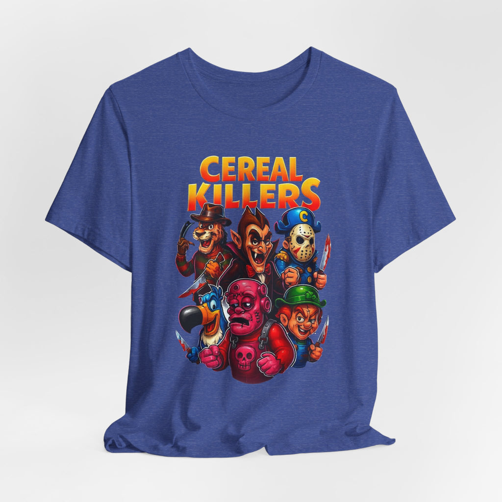 Cereal Killers Parody Horror Cartoon T-Shirt | Funny Cereal Villains Graphic Tee