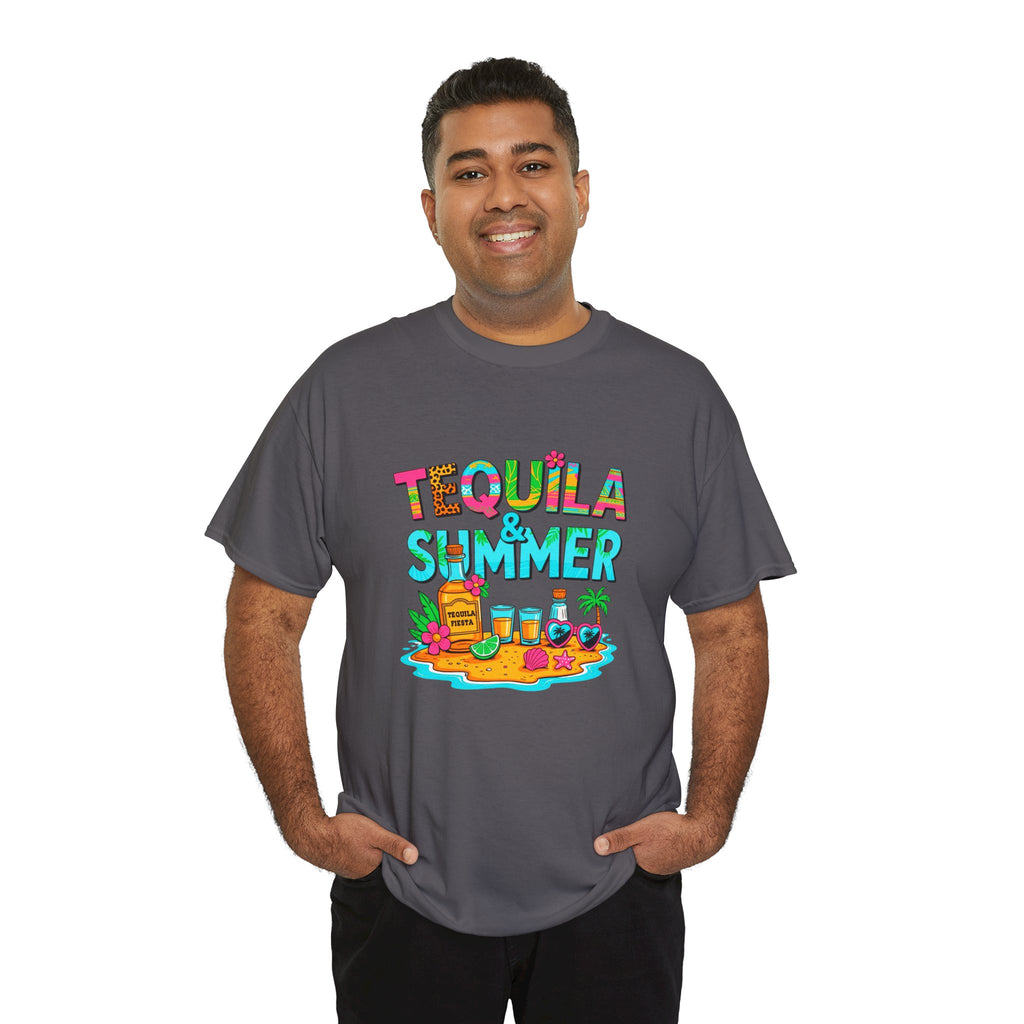 Tequila Summer Tee – Tropical Beach Cocktail Graphic T-Shirt