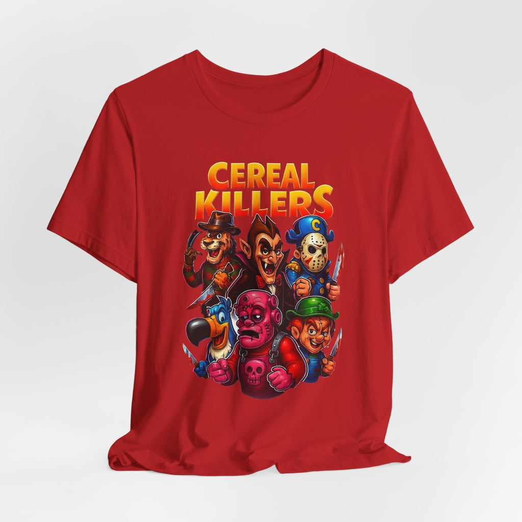 Cereal Killers Parody Horror Cartoon T-Shirt | Funny Cereal Villains Graphic Tee