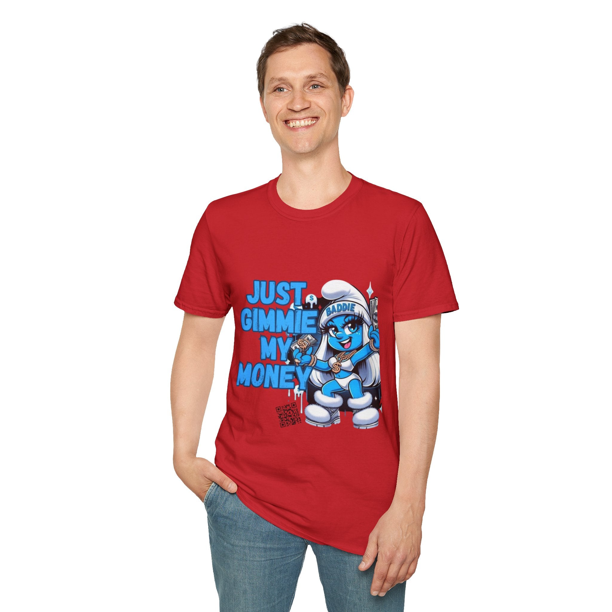 Just Gimmie My Money T-Shirt — Cute Blue Character Graphic Tee