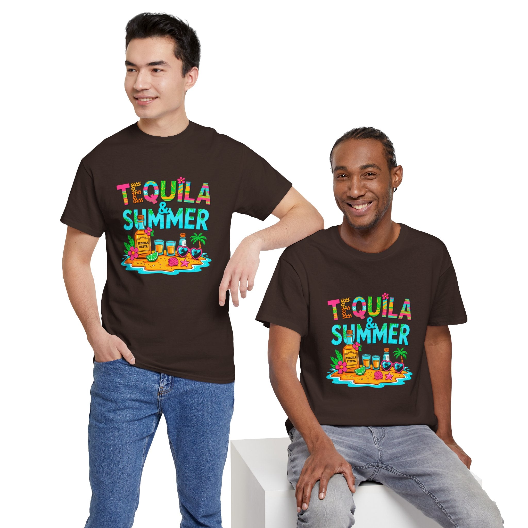 Tequila Summer Tee – Tropical Beach Cocktail Graphic T-Shirt