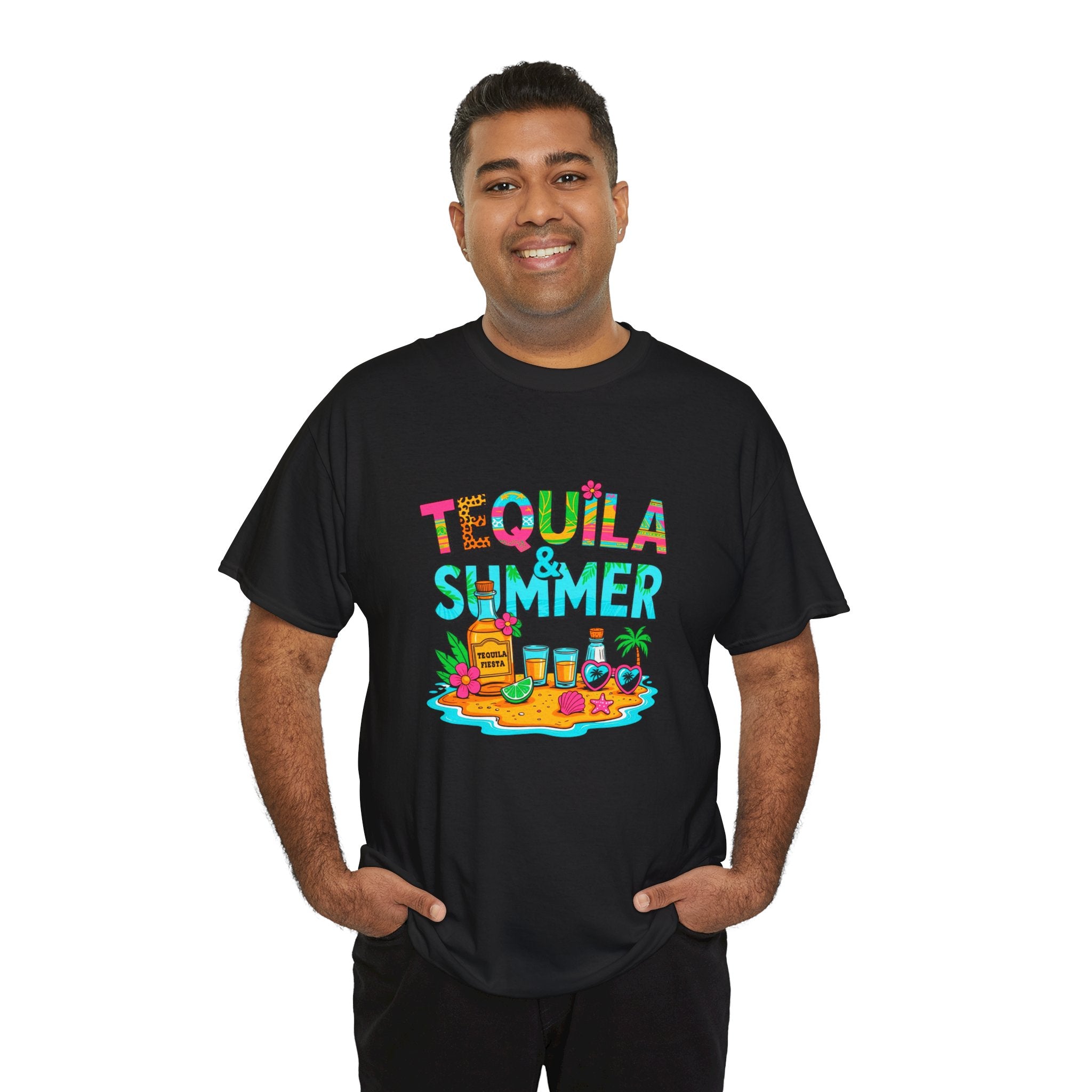 Tequila Summer Tee – Tropical Beach Cocktail Graphic T-Shirt