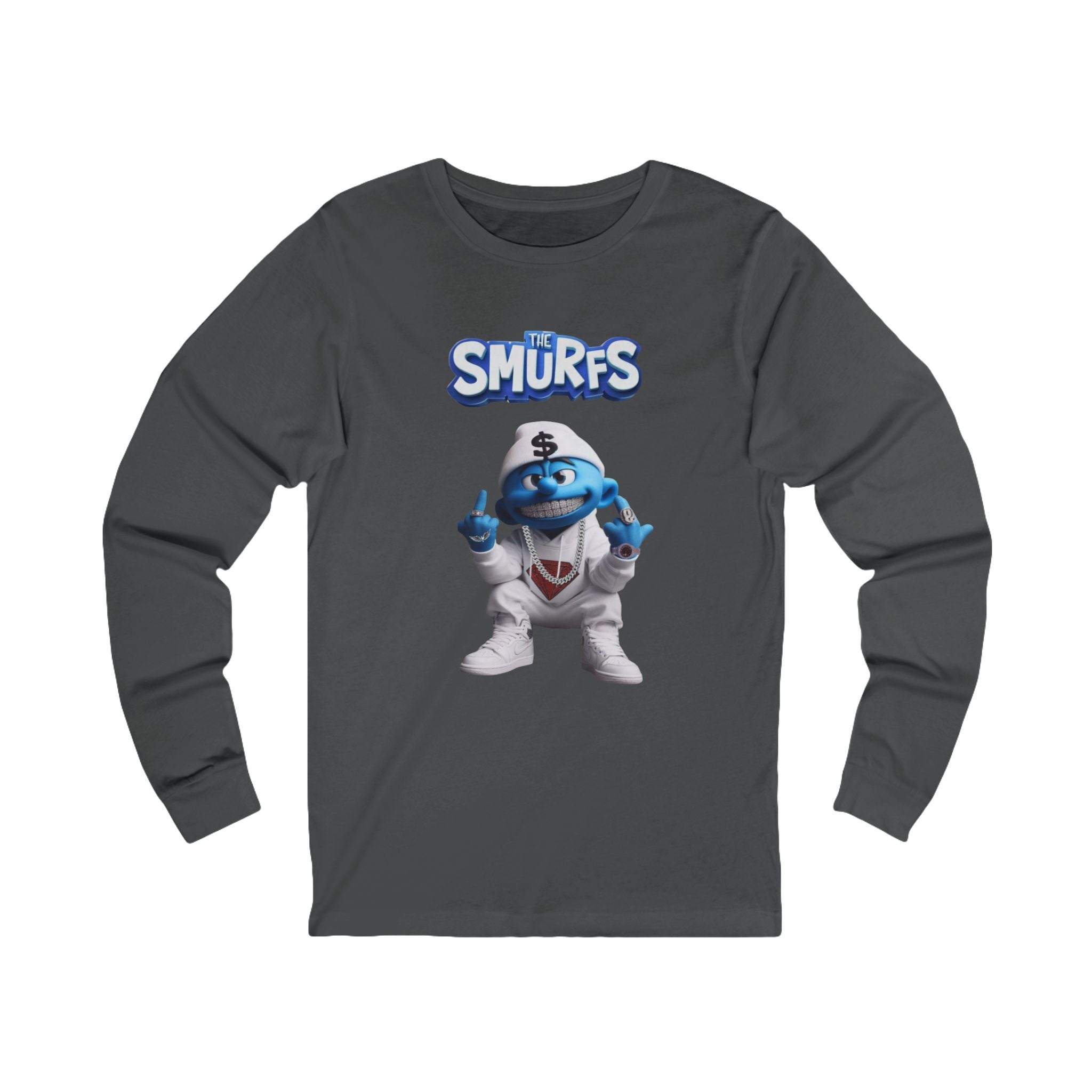 Hood Smurf Long Sleeve Tee — Hooded Smurf Graphic Shirt