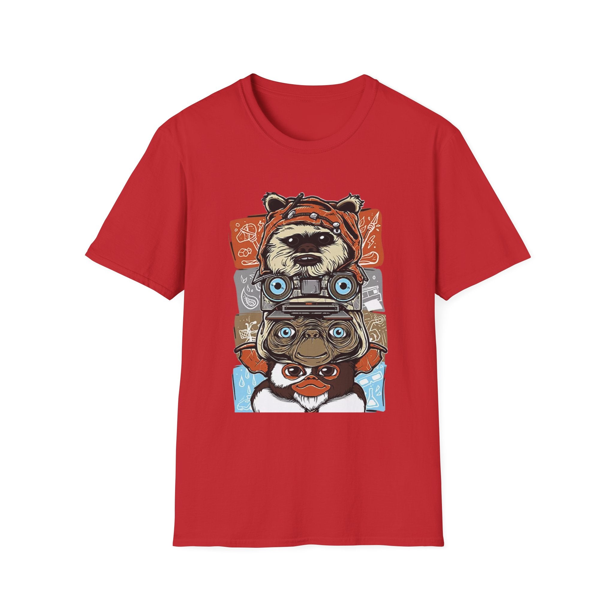 Retro Animal Stack T-Shirt — Vintage Owl, Fox & Raccoon Graphic Tee