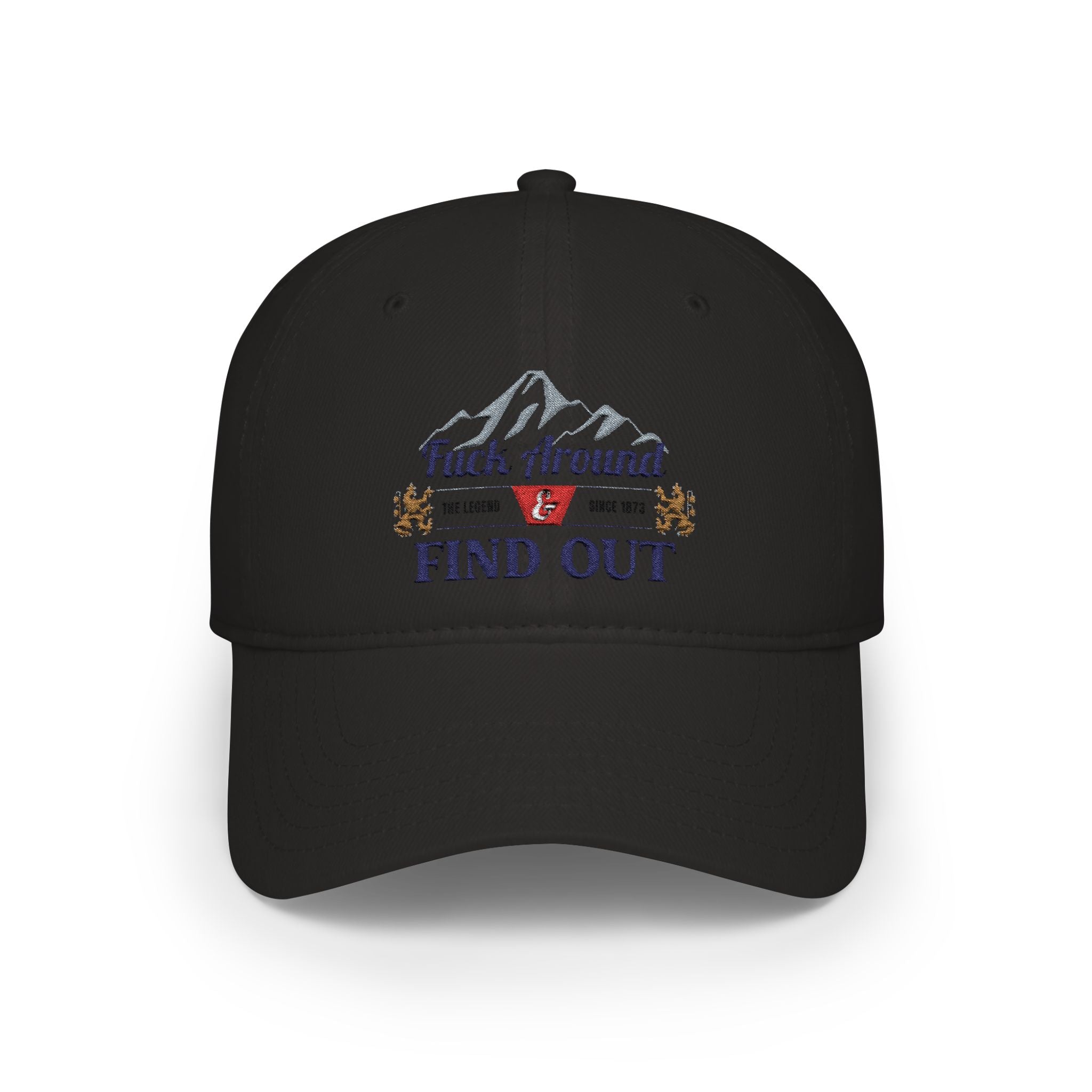 Low Profile Baseball Cap — 'Fuck Around, Find Out' Mountain Embroidered Hat