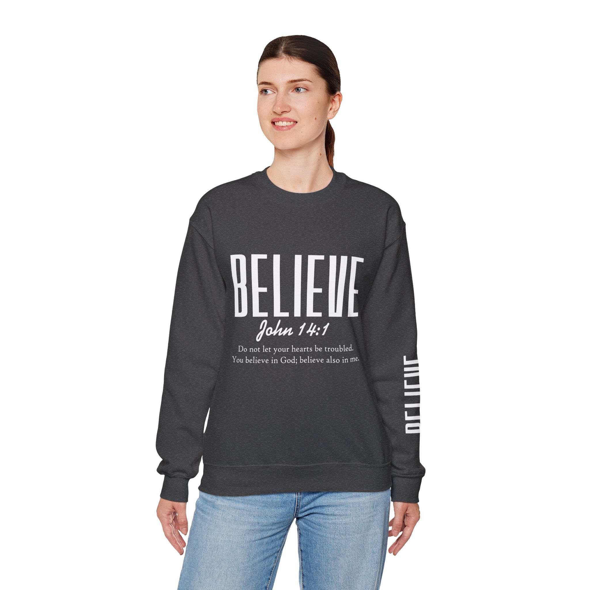 Wolf Pack “Believe John 14:1” Crewneck – Faith Streetwear Pullover
