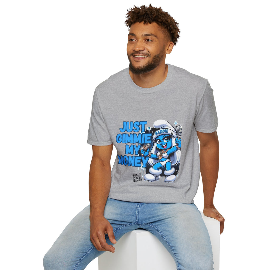 Just Gimmie My Money T-Shirt — Cute Blue Character Graphic Tee