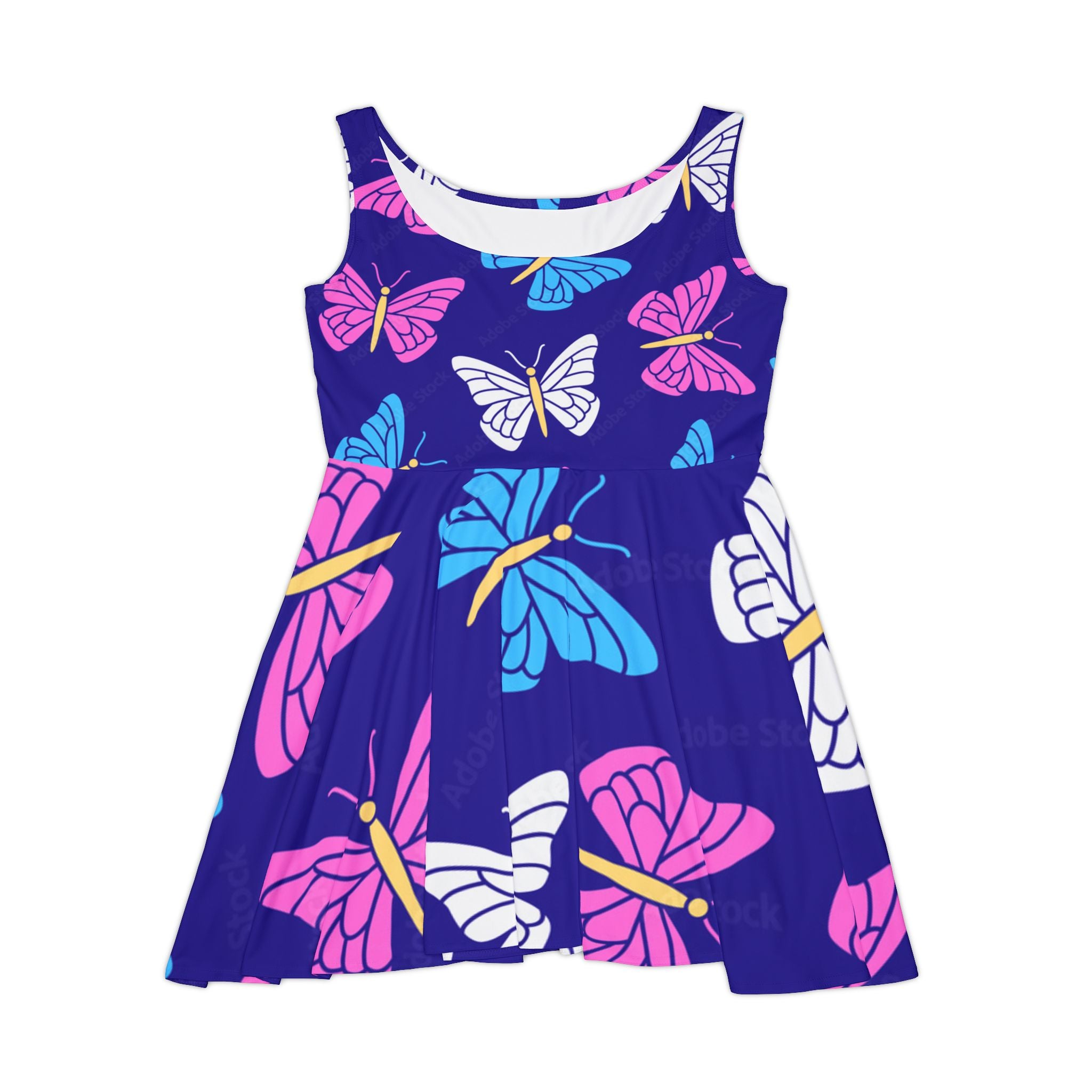 Butterfly Print Women's Skater Dress - Colorful Summer Fashion