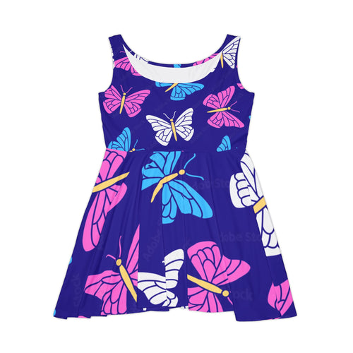Butterfly Print Women's Skater Dress - Colorful Summer Fashion