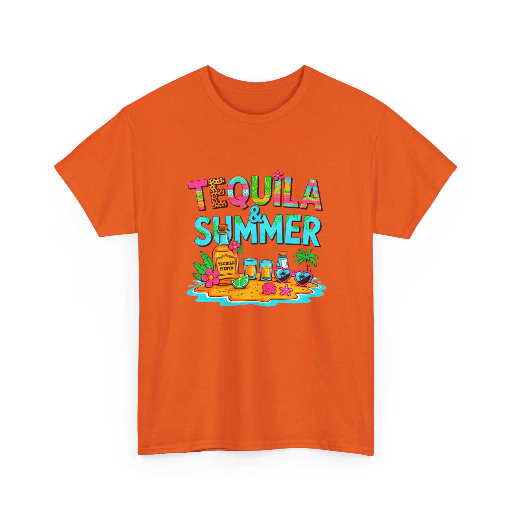 Tequila Summer Tee – Tropical Beach Cocktail Graphic T-Shirt