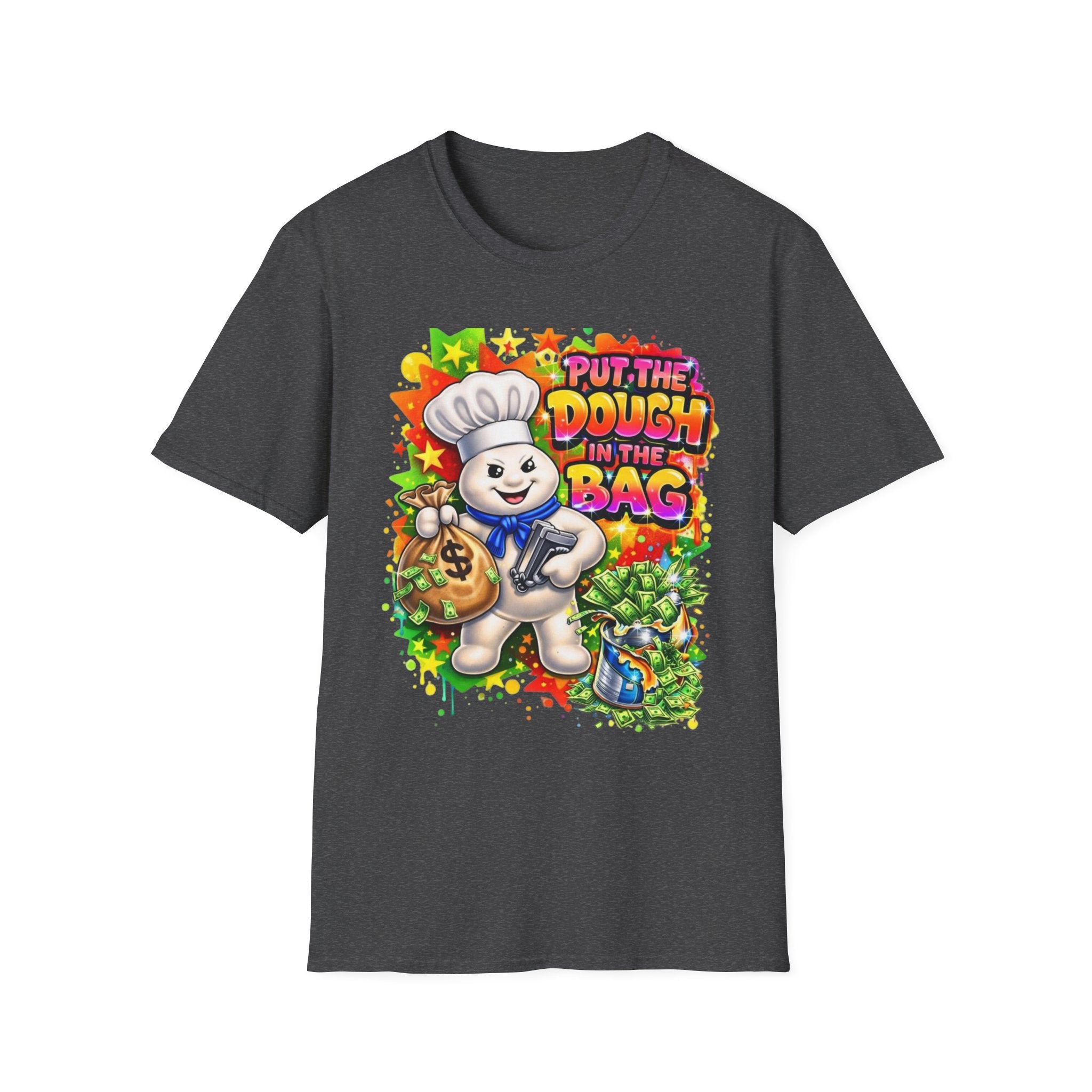 Put the Dough in the Bag T-Shirt — Cute Chef Character Money Graphic Tee