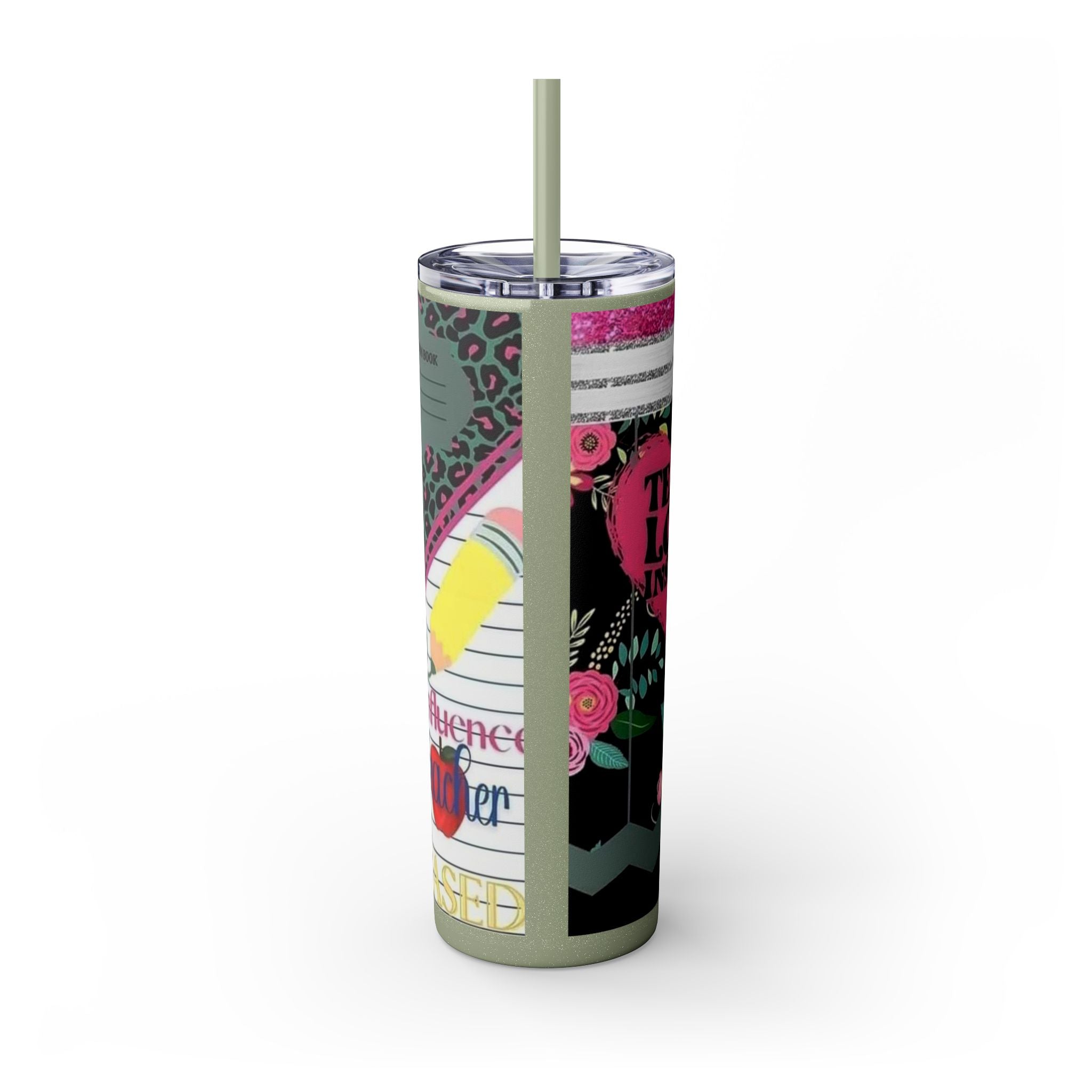 Teacher Skinny Tumbler with Straw — 20oz