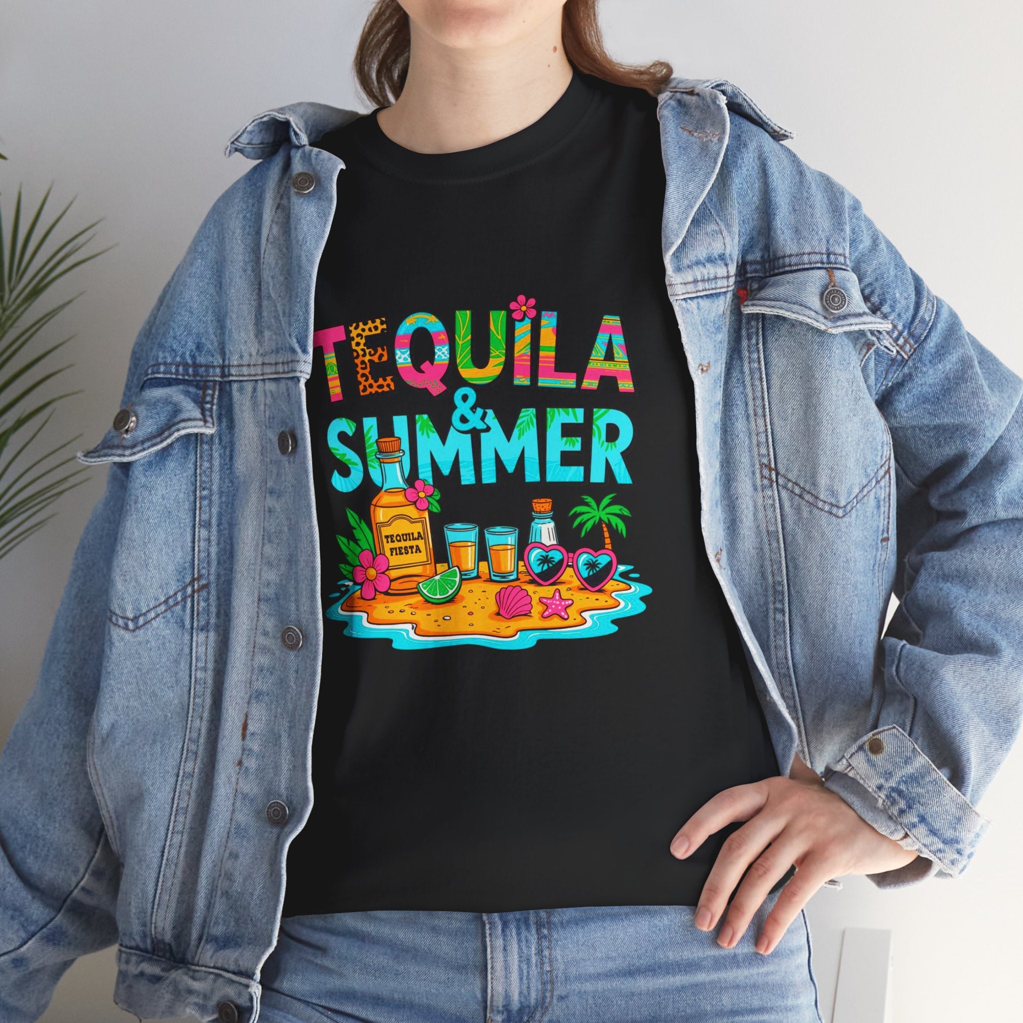 Tequila Summer Tee – Tropical Beach Cocktail Graphic T-Shirt