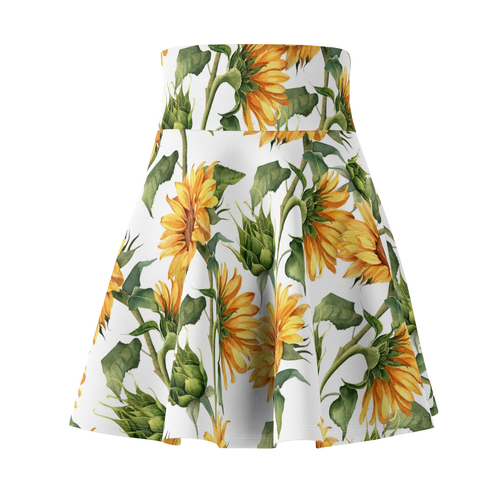 Sunflower Floral Skater Skirt — Bright Botanical AOP