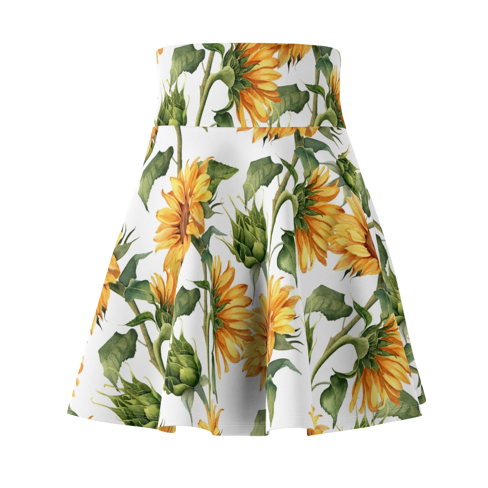 Sunflower Floral Skater Skirt — Bright Botanical AOP