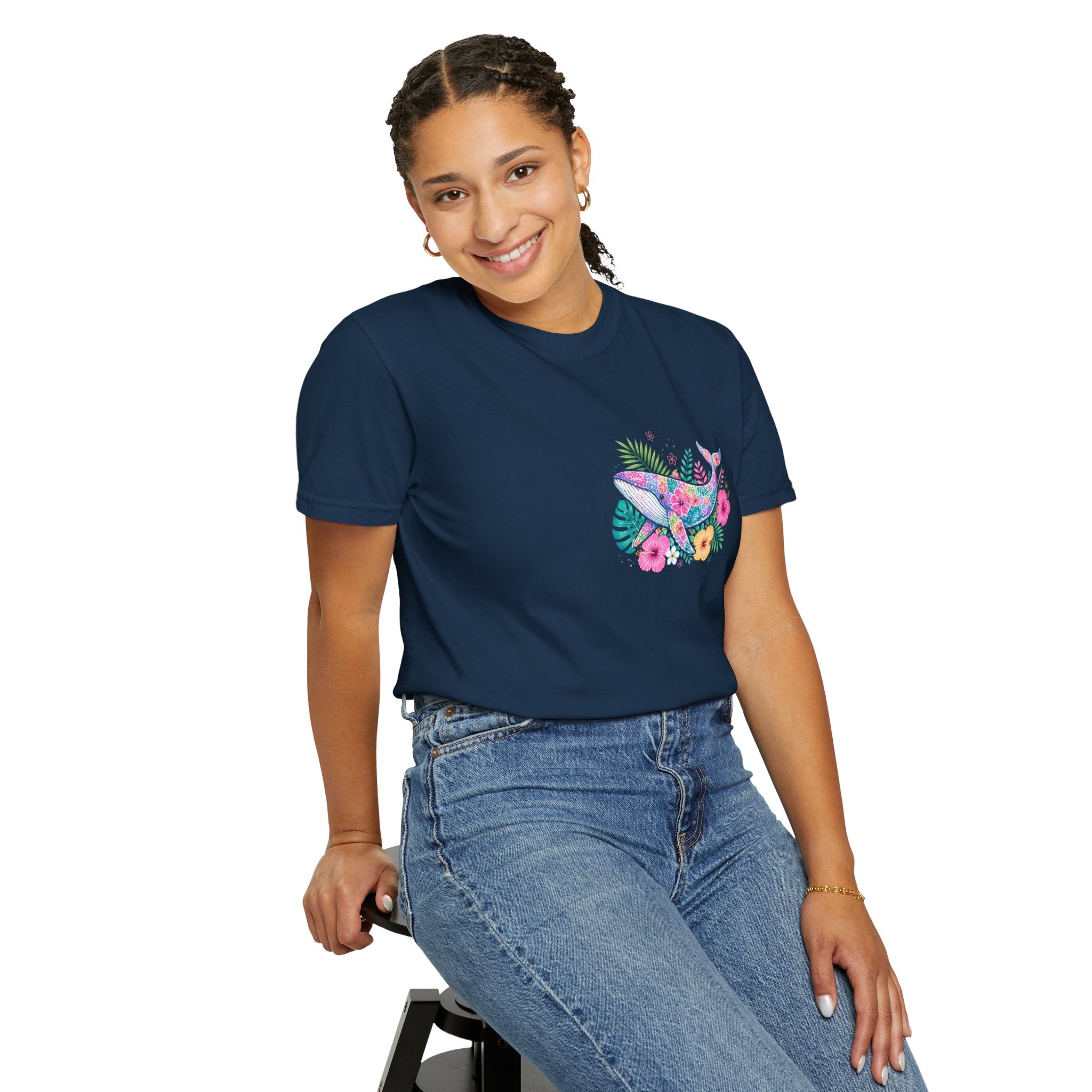 Miami Beach Club T‑Shirt — Retro Flamingo Tropical Floral Graphic Tee