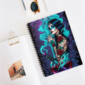 Sugar Skull Witch Notebook — Ruled Spiral Journal with Tattooed Day of the Dead Design