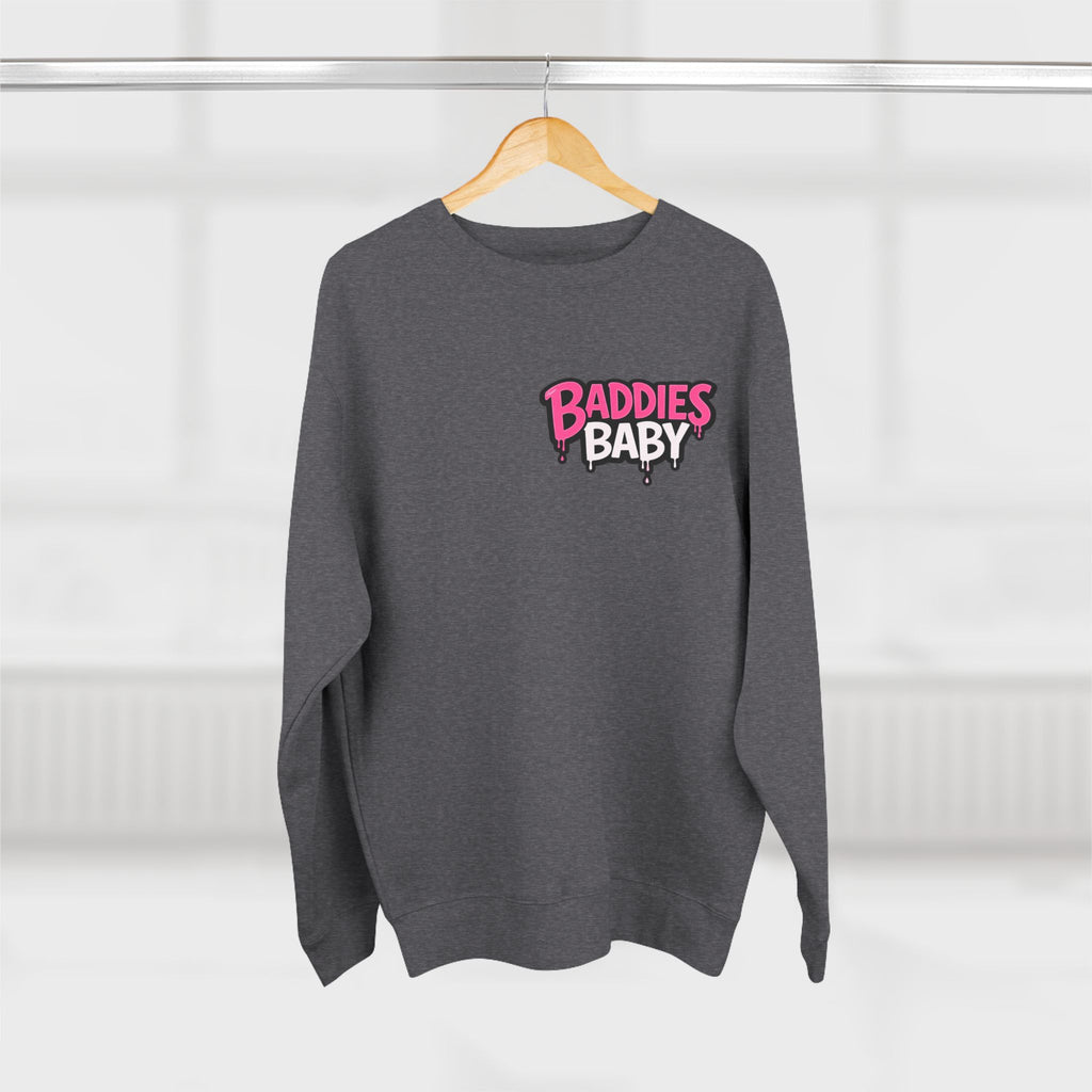 Baddies Baby Crewneck Sweatshirt — Cute Badass Cartoon Graphic
