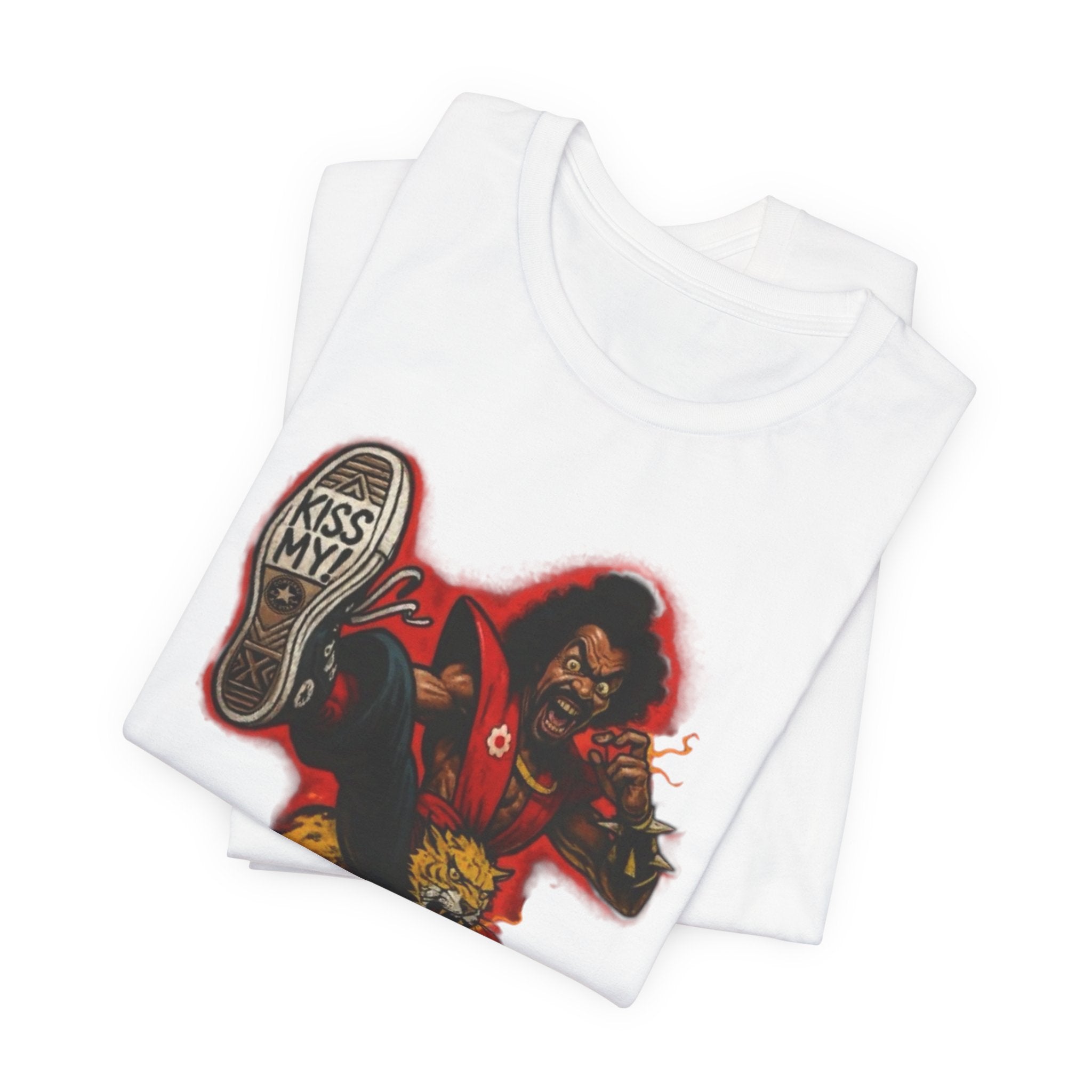 Kiss My Kicks Action Tee | Martial Arts Streetwear Graphic Shirt