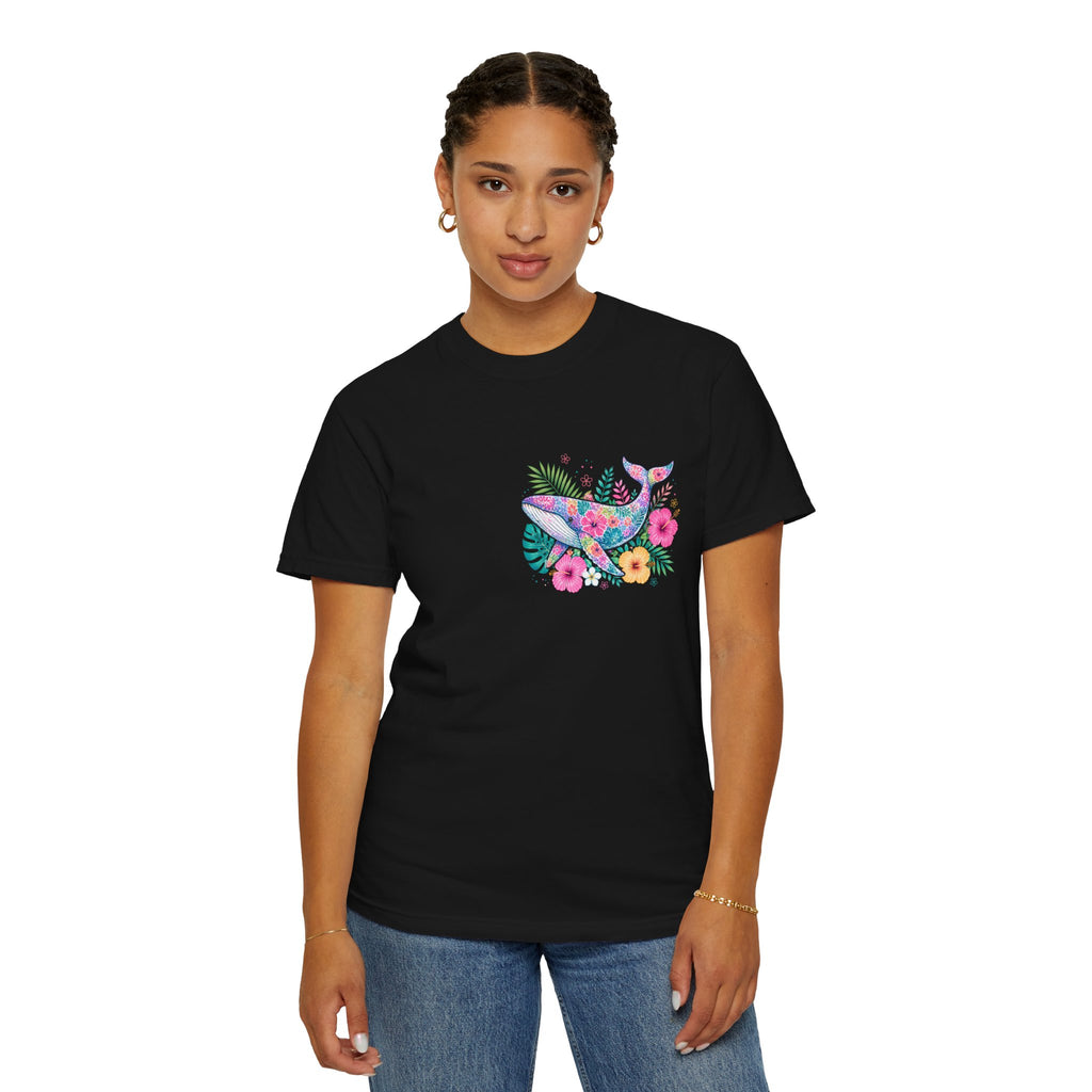 Miami Beach Club T‑Shirt — Retro Flamingo Tropical Floral Graphic Tee