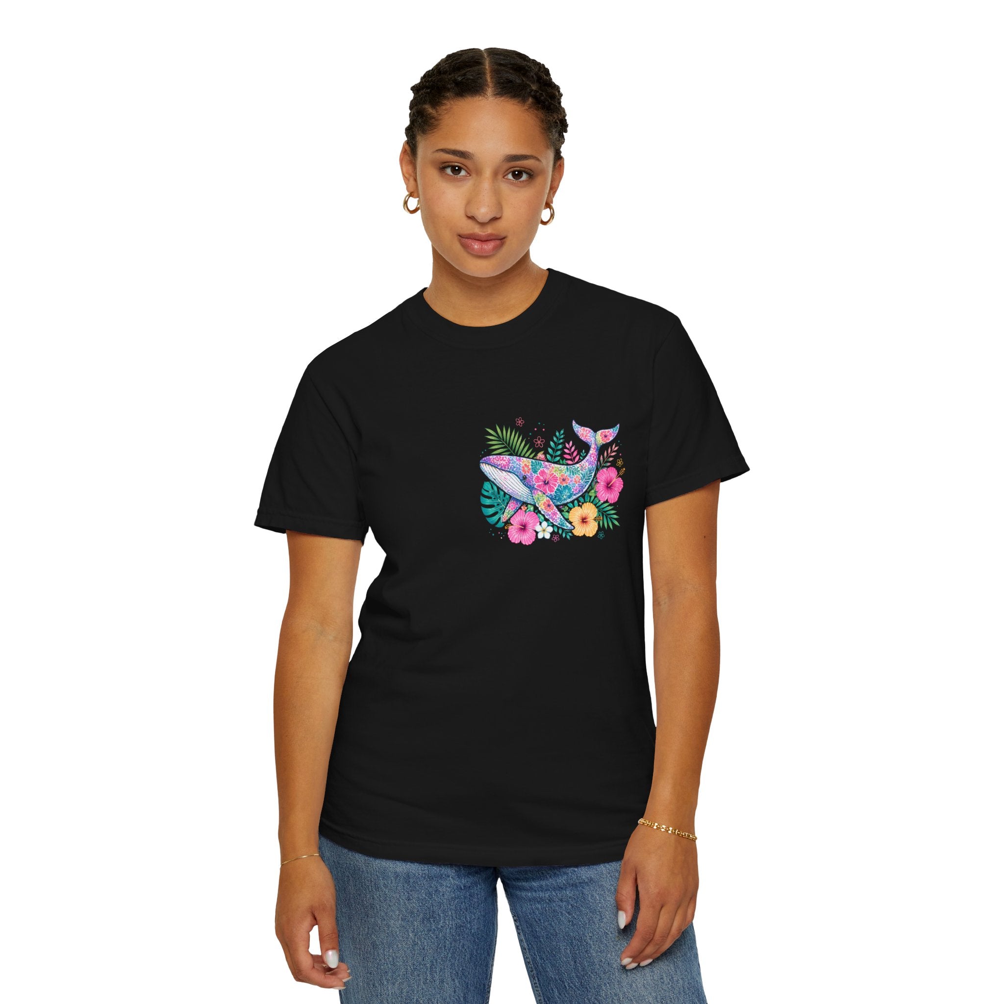 Miami Beach Club T‑Shirt — Retro Flamingo Tropical Floral Graphic Tee