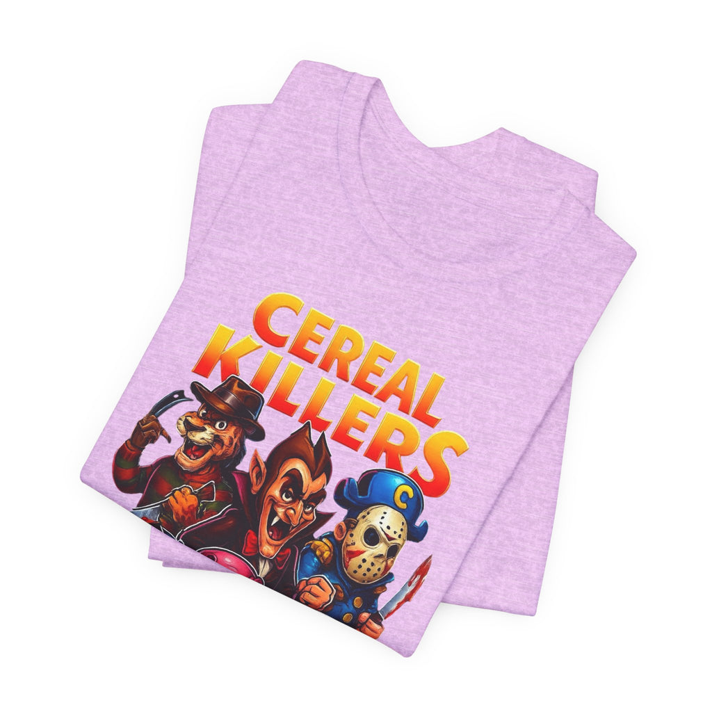 Cereal Killers Parody Horror Cartoon T-Shirt | Funny Cereal Villains Graphic Tee