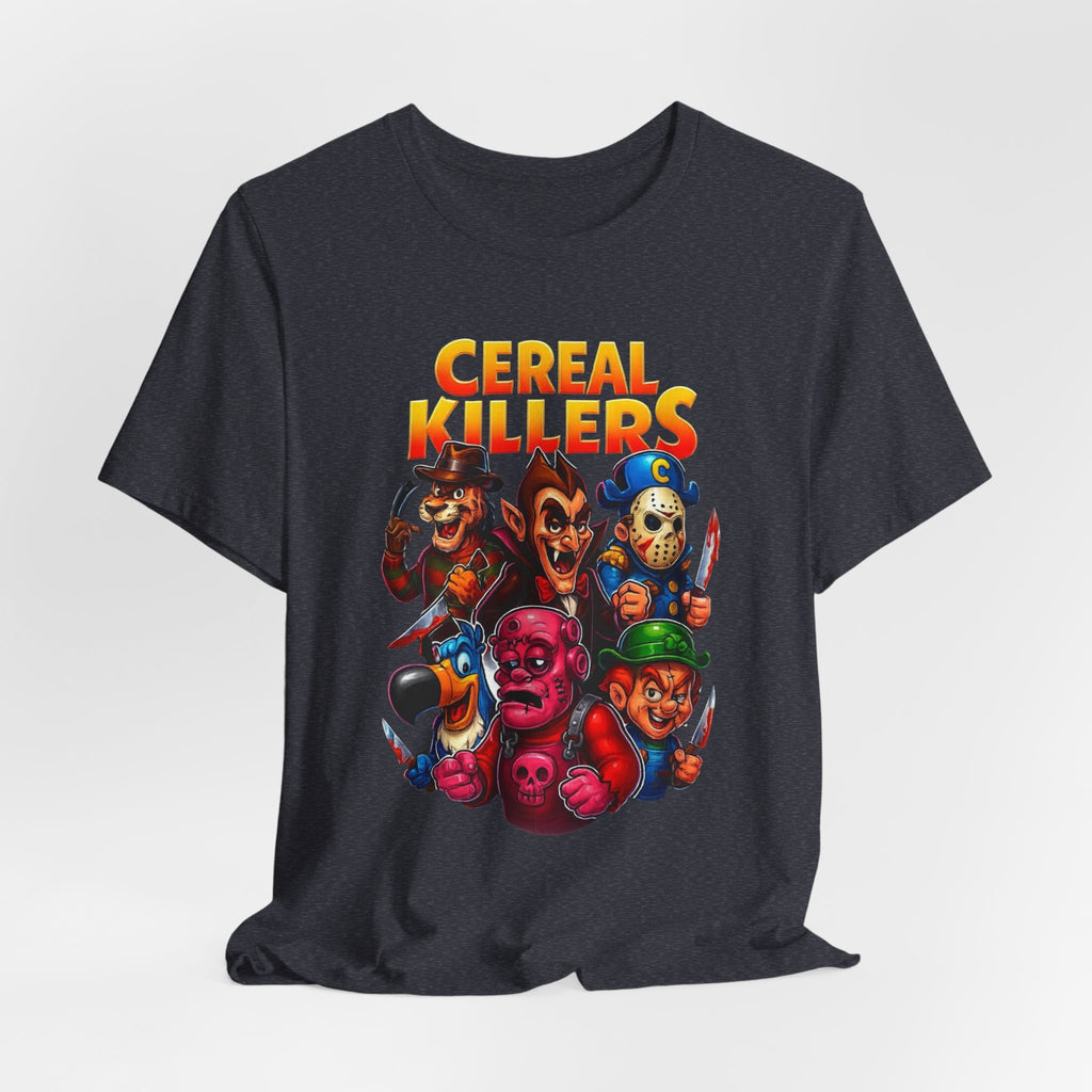 Cereal Killers Parody Horror Cartoon T-Shirt | Funny Cereal Villains Graphic Tee