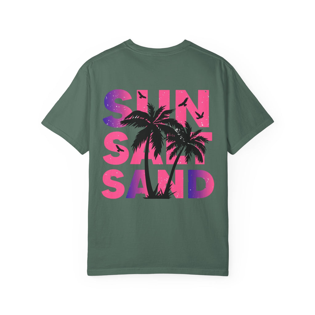 T-Shirt — "Sun Sand" Tropical Palm Floral Graphic Tee