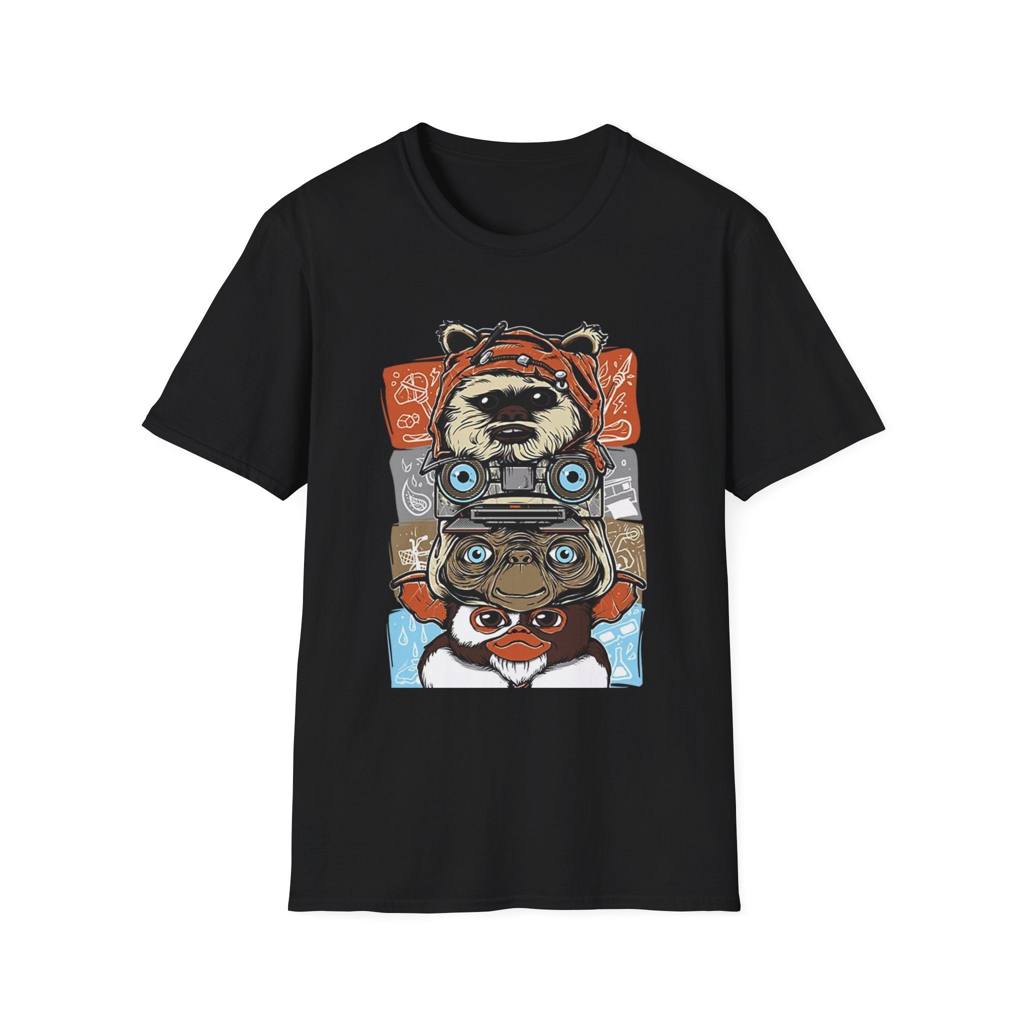 Retro Animal Stack T-Shirt — Vintage Owl, Fox & Raccoon Graphic Tee
