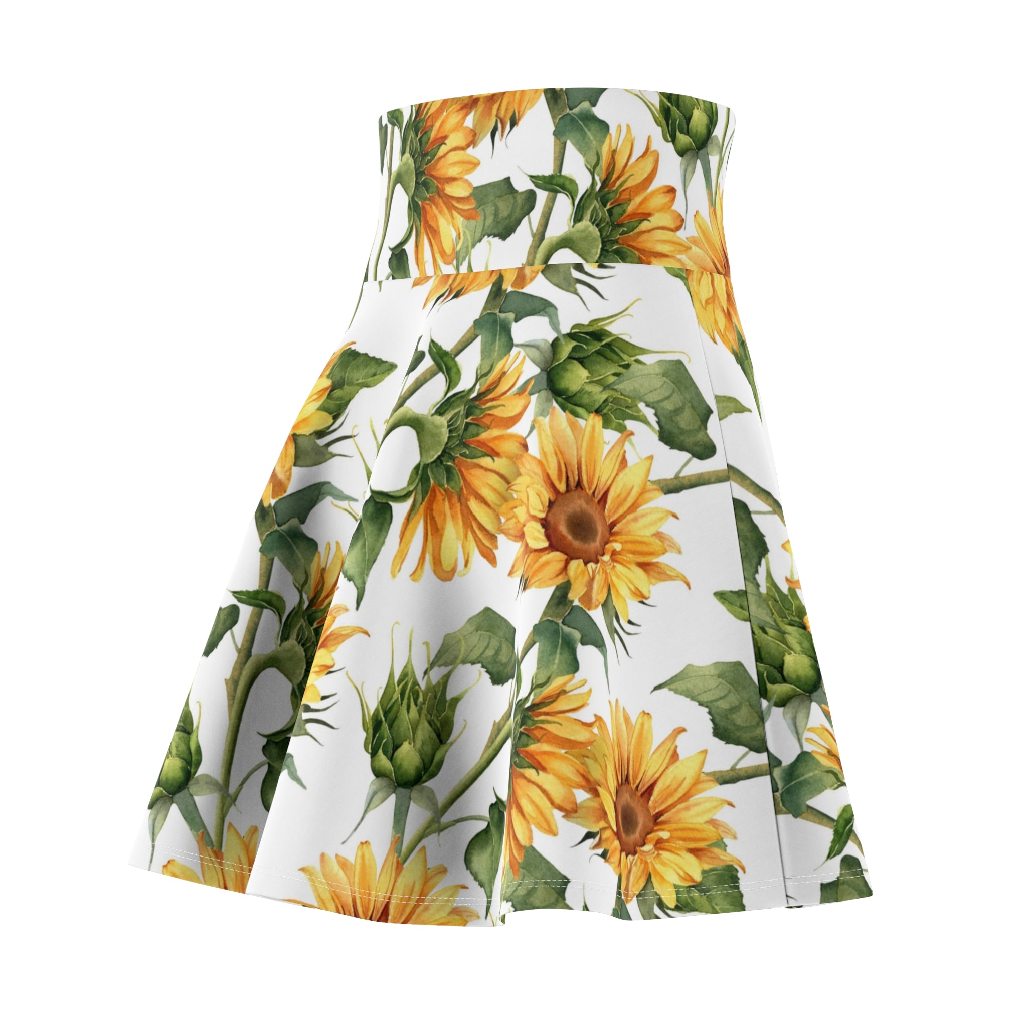 Sunflower Floral Skater Skirt — Bright Botanical AOP