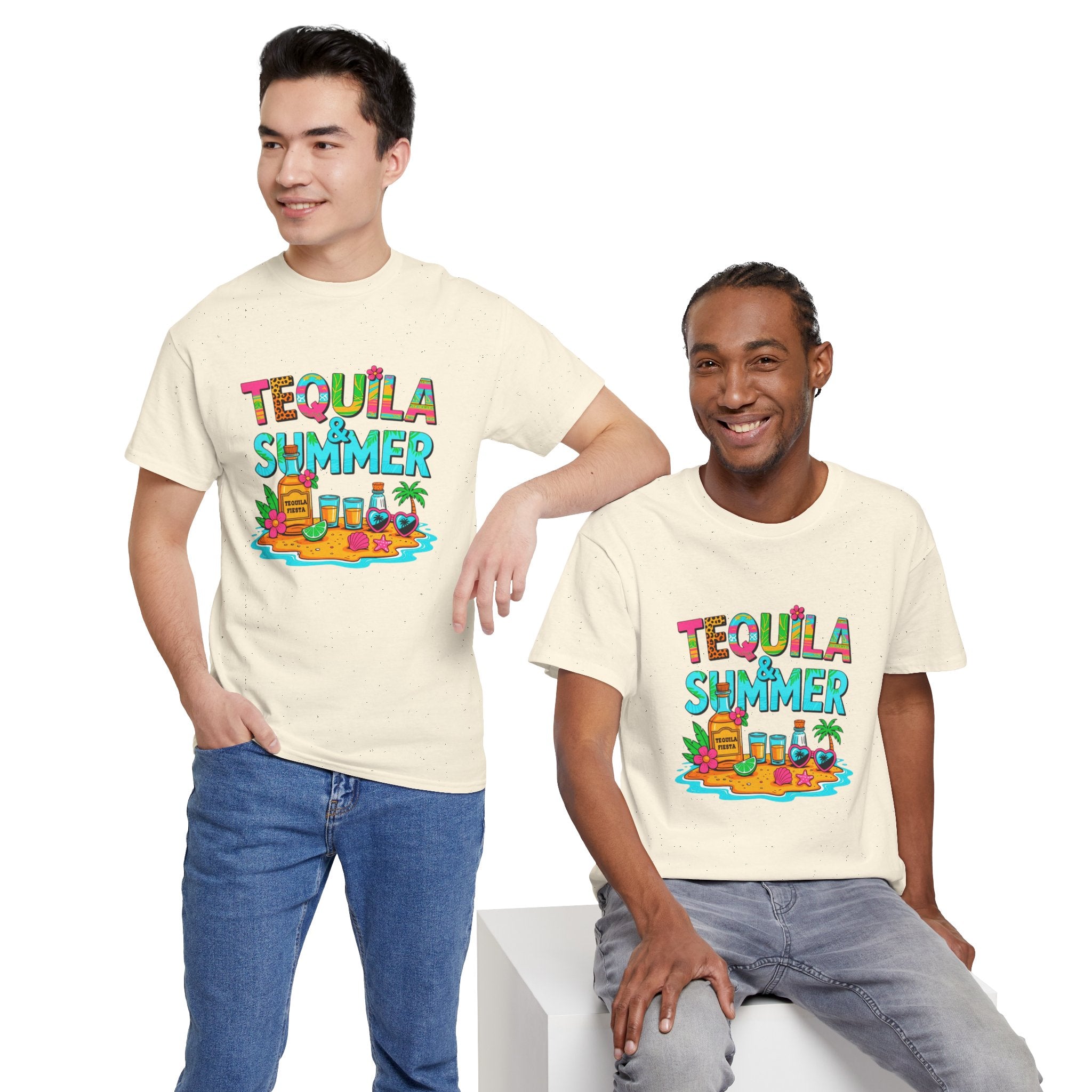Tequila Summer Tee – Tropical Beach Cocktail Graphic T-Shirt