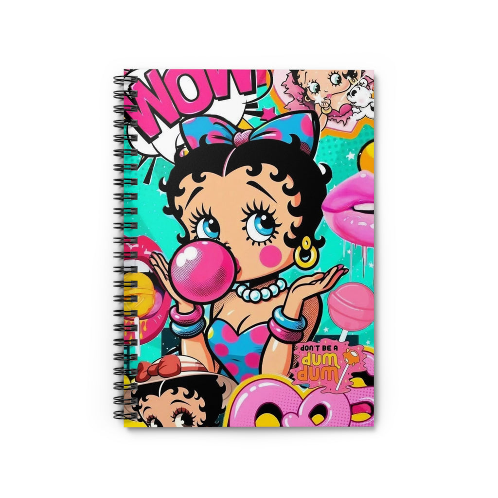 Betty Bubblegum Spiral Notebook — Colorful Pop Art Journal