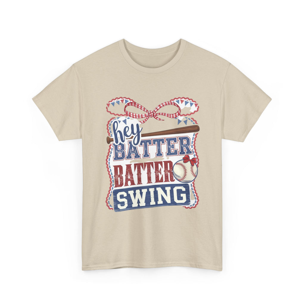 Baseball Tee — “Hey Batter Batter Swing” Graphic Shirt