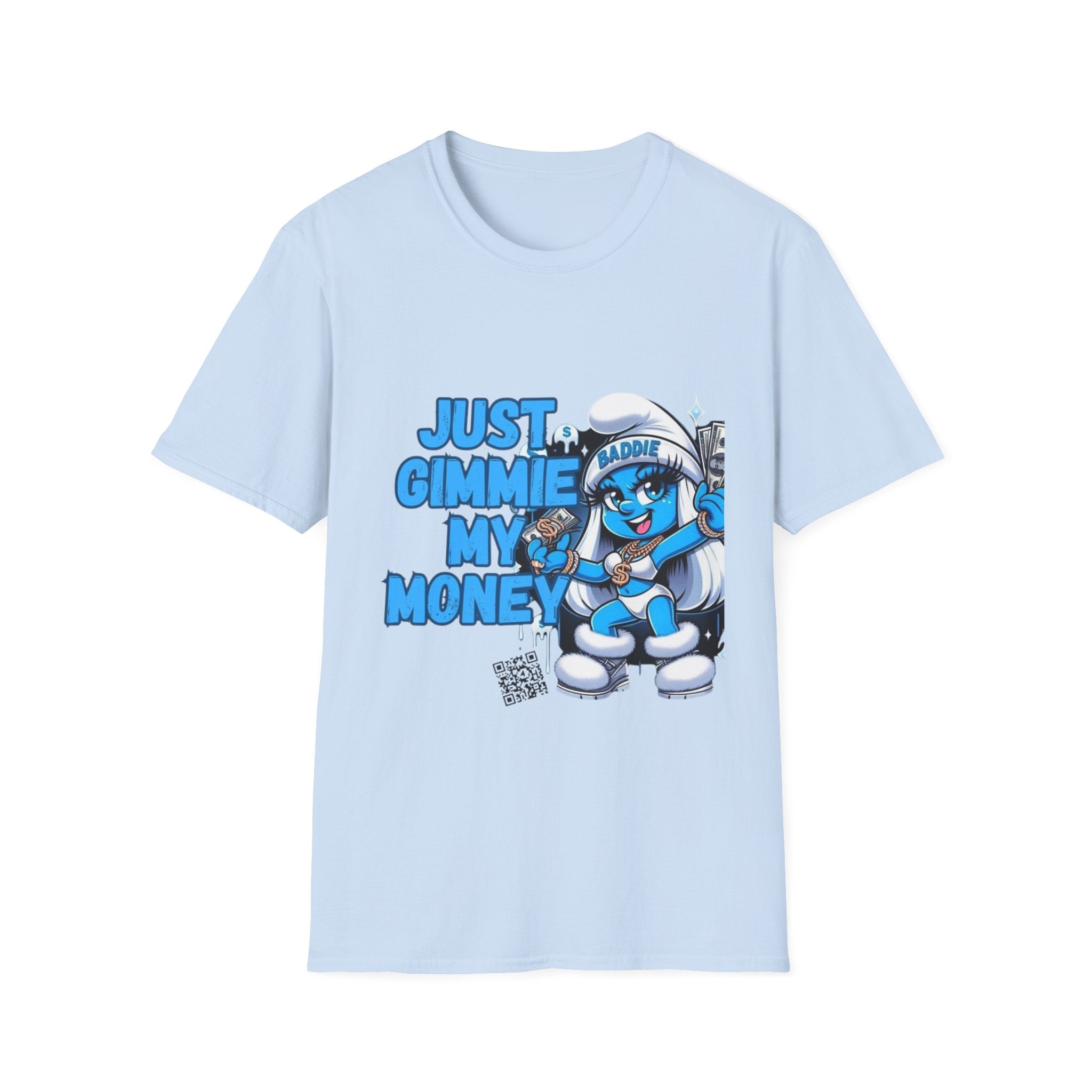Just Gimmie My Money T-Shirt — Cute Blue Character Graphic Tee