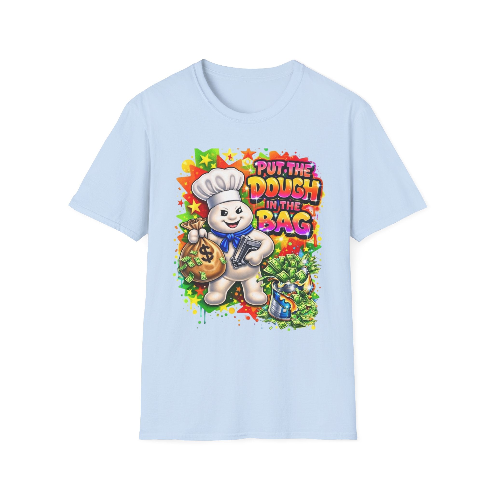 Put the Dough in the Bag T-Shirt — Cute Chef Character Money Graphic Tee