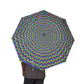 Psychedelic Rainbow Spiral Umbrella — Foldable Semi-Automatic Compact Umbrella