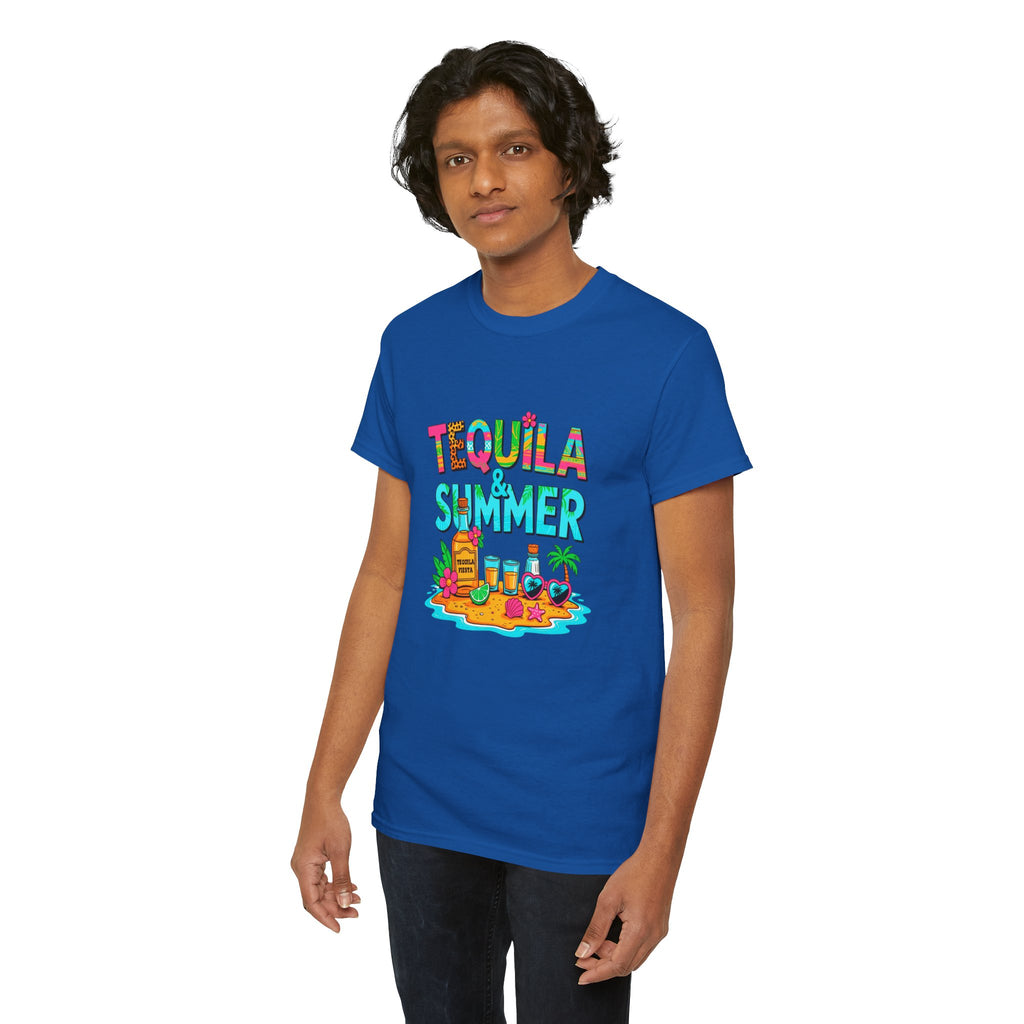 Tequila Summer Tee – Tropical Beach Cocktail Graphic T-Shirt
